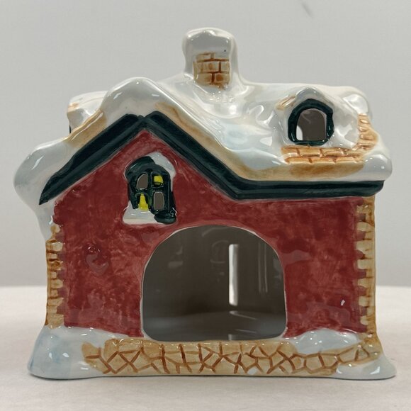 World Bazaars Ceramic Holiday House Votive Candle Holder Christmas Village w/Box - Picture 4 of 15